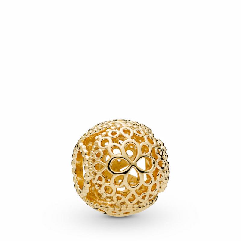 Pandora Australia Shine™ Openwork Flower Charm - 18ct Gold Plated | JVKNUD613